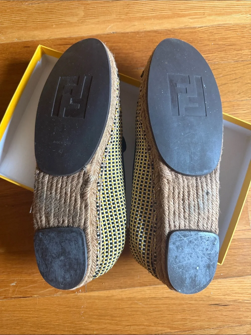 Fendi Black and Yellow Espadrilles